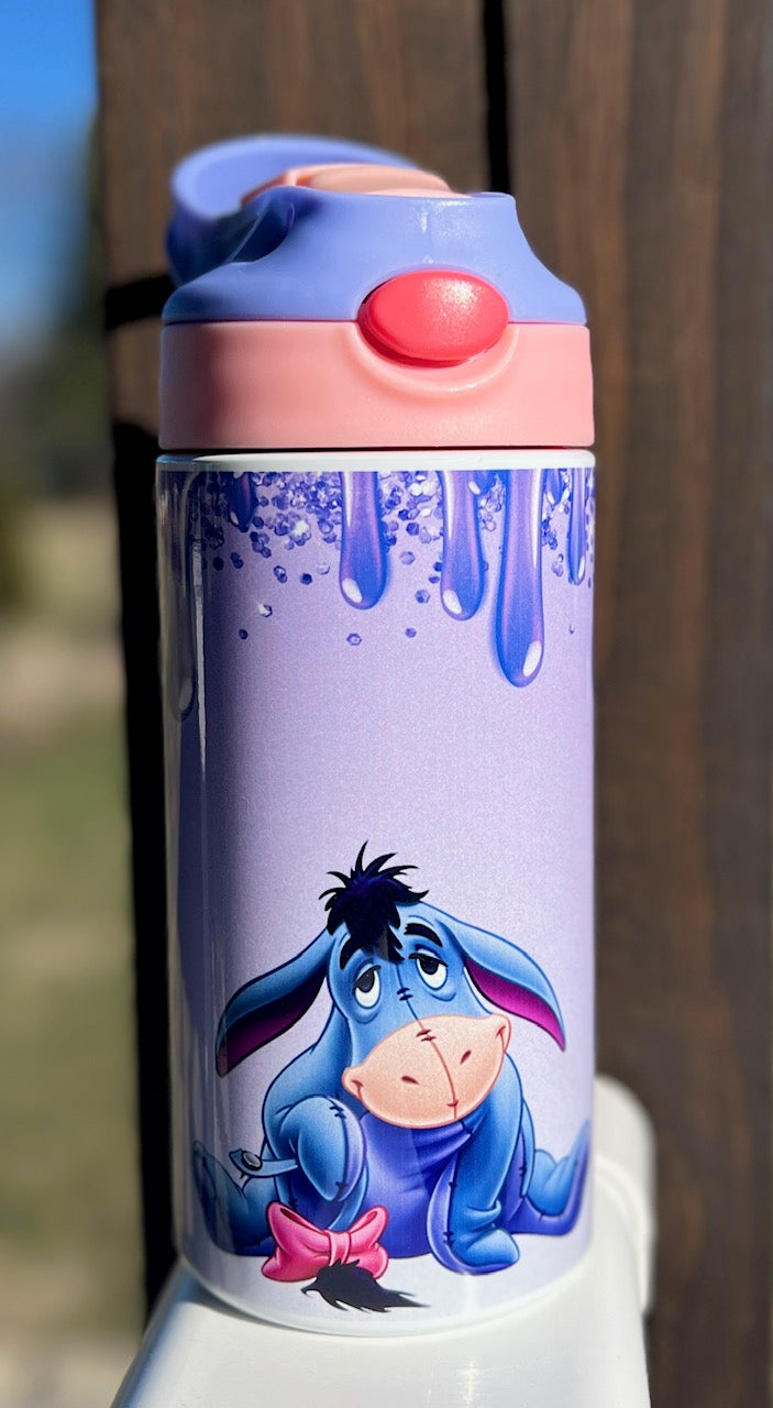 12 oz. Water Bottle, blue customized with your design