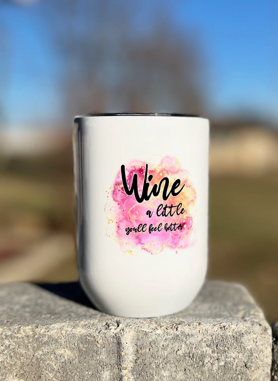 12 oz. Customized Wine Tumbler with your design