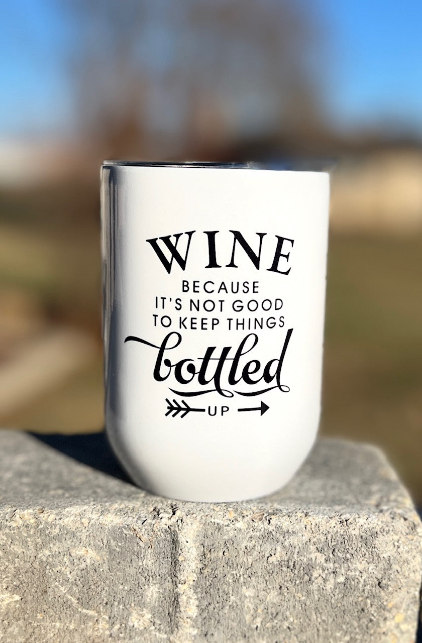 12 oz. Customized Wine Tumbler with your design