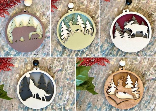 Christmas Ornament - Laser Cut and hand painted - $4 each