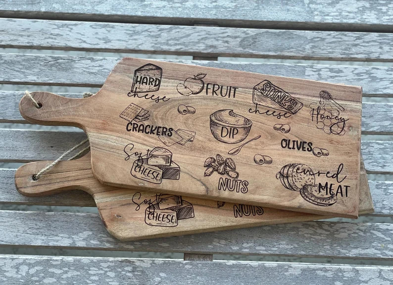 Laser Engraved Charcuterie Board M